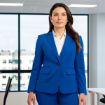 **

"A professional woman in a modern, modest pantsuit, standing confidently in a bright, airy office space, fully clothed, safe for work, perfect anatomy, correct proportions, natural pose, professional photography, high quality"

**