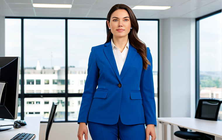 **
"A professional woman in a modern, modest pantsuit, standing confidently in a bright, airy office space, fully clothed, safe for work, perfect anatomy, correct proportions, natural pose, professional photography, high quality"
**