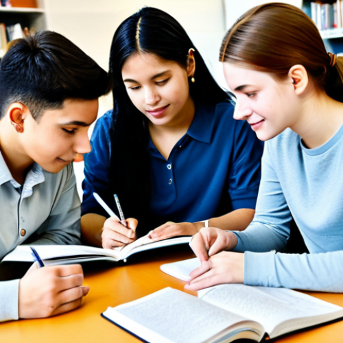 **

"A diverse group of students, fully clothed in casual and comfortable attire, studying together in a bright, modern library. They are collaborating on TOPIK practice tests, with books and study materials spread across the table. Safe for work, appropriate content, professional, modest, family-friendly, perfect anatomy, correct proportions, natural pose, well-formed hands, proper finger count, natural body proportions."

**